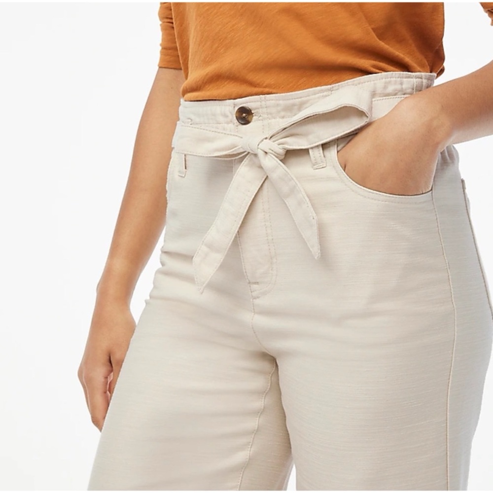 J. Crew Factory Cropped Twill Paper-Bag Pant - Picture 2 of 6
